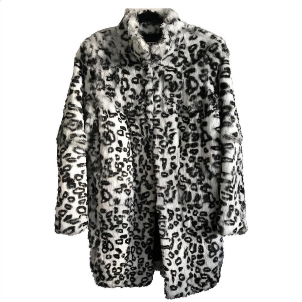 Haute Hippie Leopard Rabbit Fur Coat / Size S